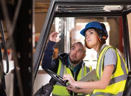Mission: Zero, worker learning how to safely use forklift