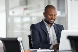 Man working on laptop